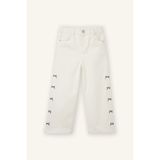 DeFacto Wide Leg Fiyonk Nakışlı Gabardin Pantolon Kız Bebek G8150A526SP - Beyaz-WT34 - 12 - 18 Ay