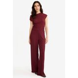 DeFacto Wide Leg Geniş Bol Paça Bürümcük Pantolon Bordo, L, D3570AX25AU, Bordo-BR237, Kadın