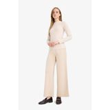 DeFacto Wide Leg Geniş Bol Paça Triko Pantolon, 2XL, F1102AX25AU, Bej-BG155, Kadın