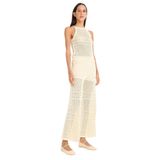DeFacto Wide Leg Geniş Paça Ajur Triko Pantolon Ekru, L, F3777AX25SM, Ekru-ER105, Kadın