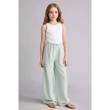 DeFacto Wide Leg Geniş Paça Keten Karışımlı Pantolon Kız Çocuk H1219A826SM - Yeşil-GN1113 - 7 - 8 Yaş