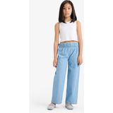 DeFacto Wide Leg Jean Pantolon Kız Çocuk 8-9 Yaş Esnek Mavi Dokuma Günlük Stil E6689A825SM - 8 - 9 Yaş - Dropsuz - Mavi-NM39