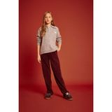 DeFacto Wide Leg Kadife Eşofman Altı Kız Çocuk G3185A825WN - 8 - 9 Yaş - Bordo-BR98