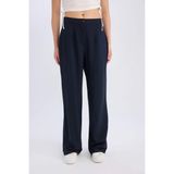 DeFacto Wide Leg Kumaş Palazzo Pantolon Normal Bel Geniş Bol Paça Cepli Standart Boy D4356AX25SP - 40 - Lacivert-NV199