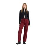 DeFacto Wide Leg Kumaş Pantolon Yüksek Bel Basıc Standart Boy, 36, E1043AX24WN, Bordo-BR248, Kadın