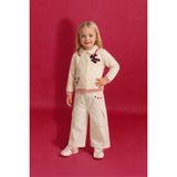 DeFacto Wide Leg Nakışlı Esnek Bantlı Paça Gabardin Pantolon Kız Bebek, 3/4 Yaş (104 cm), G7455A526SP, Ekru, Kız bebek