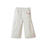 DeFacto Wide Leg Nakışlı Esnek Bantlı Paça Gabardin Pantolon Kız Bebek, 5-6 Yaş, G7455A526SP, Ekru-ER232, Kız bebek