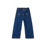 DeFacto Wide Leg Nakışlı Jean Pantolon Kız Bebek, 2-3 Yaş, G8187A526SP, Mavi-NM34, Kız bebek