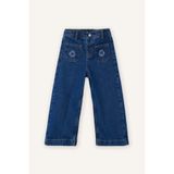 DeFacto Wide Leg Nakışlı Jean Pantolon Kız Bebek, 3-4 Yaş, G8187A526SP, Mavi-NM34, Kız bebek