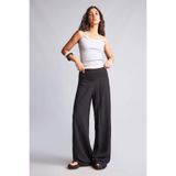 DeFacto Wıde Leg Normal Bel Standart Boy Keten Karışımlı Siyah Pantolon I4731AX26HS