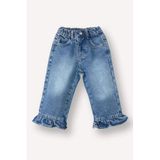 DeFacto Wide Leg Pamuklu Pantolon Kız Bebek, 18-24 AY, G8468A526SP, Mavi-NM28, Kız bebek