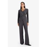 DeFacto Wide Leg Pantolon Antrasit, M, G8029AX26SP, Antrasit-AR138, Kadın