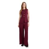 DeFacto Wide Leg Pantolon Bordo, XL, G2897AX26SP, Bordo-BR232, Kadın