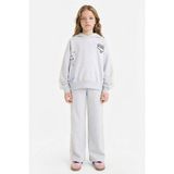 DeFacto Wide Leg Pantolon Kız Çocuk G6833A826SP - 11 - 12 Yaş - Gri-GR421