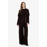 DeFacto Wide Leg Triko Pantolon Kahverengi, 2XL, G7248AX25CW, Kahve-BN320, Kadın
