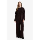 DeFacto Wide Leg Triko Pantolon Kahverengi, M, G7248AX25CW, Kahve-BN320, Kadın