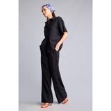 DeFacto Wide Leg Üç Cepli Yüksek Bel Keten Görünümlü Standart Boy Siyah Pantolon A9129AX26SM - Siyah-BK81 - 34