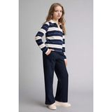 DeFacto Wide Leg Waffle Pantolon Kız Çocuk E8293A826SP - 7 - 8 Yaş - Lacivert-NV251