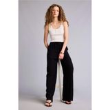 DeFacto Wide Leg Yüksek Bel Keten Karışımlı Pantolon, 36, F5024AX26SM, Siyah, Kadın