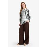 Defacto Wide Straight Düz Paça Pantolon Kahverengi, 48, G1212AX26SP, Kahve, Kadın