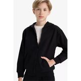 Defacto X5844a6bk81 Siyah Erkek Çocuk Kapüşonlu Okul Fermuarlı Sweatshirt