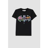 DeFacto Y4747A622HS Erkek Çocuk Batman Lisanslı Regular Fit Bisiklet Yaka Kısa Kollu T-Shirt