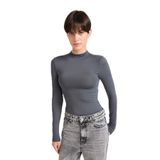 DeFacto Yarım Balıkçı Yaka Uzun Kollu Çıtçıtlı Body, XL, F9242AX25AU, Antrasit-AR58, Kadın