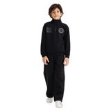 DeFacto Yarım Fermuarlı Dik Yaka Sırt Baskılı Sweatshirt Erkek Çocuk, 9-10 Yaş, G8370A825CW, Siyah-BK81, erkek-çocuk