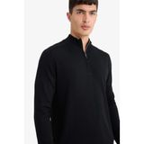Defacto Yarım Fermuarlı Kazak Siyah, 2XL, D0624AX25AU, Siyah-BK27, Erkek, XXL
