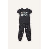 DeFacto Yıldız Desenli 2'li Pijama Takımı Erkek Bebek, 12-18 AY, G8853A526SM, Antrasit-AR15, erkek-bebek