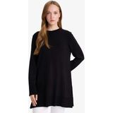 DeFacto Yırtmaçlı Basic Triko Kazak Tunik H3431AZ25WN - Siyah-BK27 - 2XL