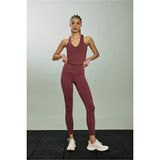 DeFacto Yüksek Bel Beli Saran Spor Tayt, S, B4147AX26SP, Bordo-BR252, Kadın
