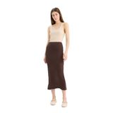 Defacto Yüksek Bel Fitilli Kaşkorse Basic Maxi Kahve Etek, 2XL, C4497AX25SP, Kahve-BN267, Kadın, XXL