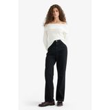 DeFacto Yüksek Bel Straight Fit Jean Pantolon, 34, E9129AX25AUNM40, Siyah, Kadın