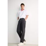 DeFacto Yumuşak Dokulu Wide Leg Jean Pantolon, 28, F2949AX25SP, Antrasit-NM36, Erkek