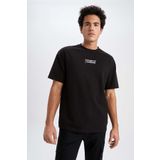 DeFacto Z3072AZ23SP BK81 Erkek Comfort Fit Bisiklet Yaka Baskılı T-shirt