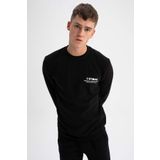DeFacto Z3242AZ23SPBK81 Slim Fit Bisiklet Yaka Erkek Sweatshirt