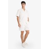 DeFacto Z4460AZ25SM Beyaz-WT34 Erkek Pamuk Yazlık Relax Fit Rahat Beyaz Jean Bermuda Şort