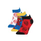 DeFacto Z9028A6NS Erkek Çocuk Marvel Spiderman 3'lü Pamuklu Patik Çorap
