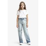 DeFacto%100 Pamuk 90's Wide Leg Geniş Paça Okul Jean Pantolon Kız Çocuk