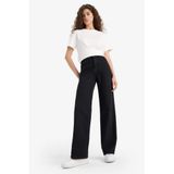 DeFacto%100 Pamuk 90's Wide Leg Yüksek Bel Jean Pantolon, 38, E801GY111200, Siyah, Kadın