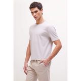 DeFacto%100 Pamuk Ağır Kumaş Regular Fit Bisiklet Yaka Tişört, S, D5481AX25SP, Bej-BG170, Erkek