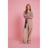 DeFacto%100 Pamuk Baggy Fit Leopar Fular Detaylı Gabardin Pantolon Kız Çocuk G3696A825WN