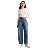 DeFacto%100 Pamuk Barrel Fit Normal Bel Jean Pantolon, 40, G8867AX26SP, Mavi-NM28, Erkek