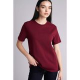 DeFacto%100 Pamuk Basıc Premıum Tişört, S, A9428AX26SP, Bordo, Kadın
