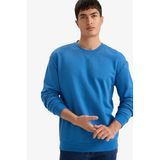 DeFacto%100 Pamuk Basic Sweatshirt, L, E8339AX26SP, Mavi-BE410, erkek