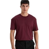 DeFacto%100 Pamuk Basic Tişört Bordo Regular Fit Bisiklet Yaka Kısa Kollu, XS, E7961AX25AU, Bordo-BR238, Erkek