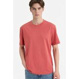 DeFacto%100 Pamuk Basic Tişört, S, V7699AZ26SP, Bordo-BR268, Erkek