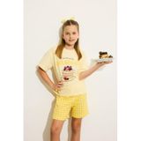 DeFacto%100 Pamuk Baskılı 2'li Ekru Pijama Takımı Kız Bebek H5508A826SM