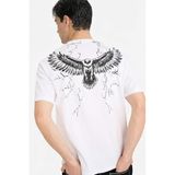 DeFacto%100 Pamuk Boxy Fit Baskılı Tişört, L, F8170AX26SP, Beyaz-WT34, Erkek